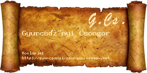 Gyurcsányi Csongor névjegykártya