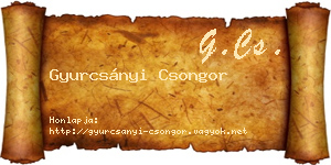 Gyurcsányi Csongor névjegykártya